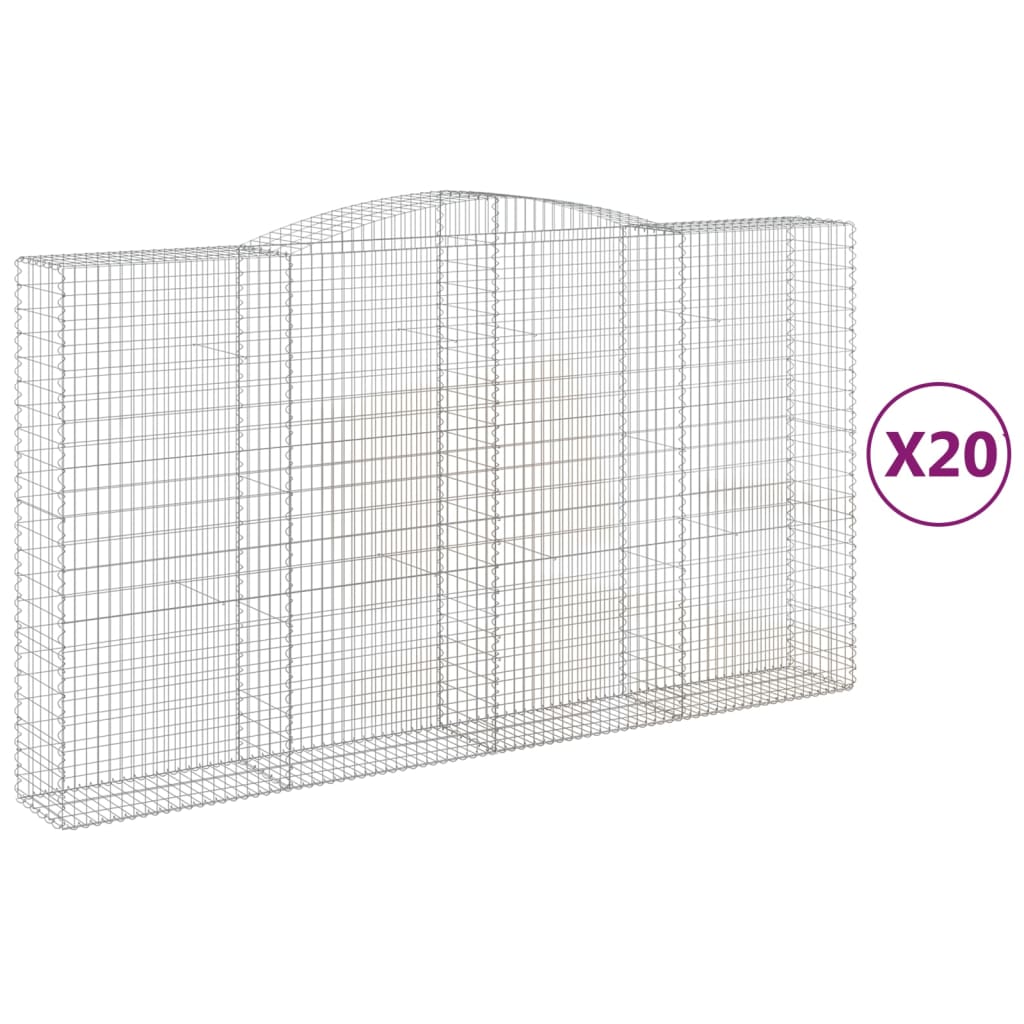 Cesti Gabbioni ad Arco 20 pz 400x50x220/240 cm Ferro Zincato
