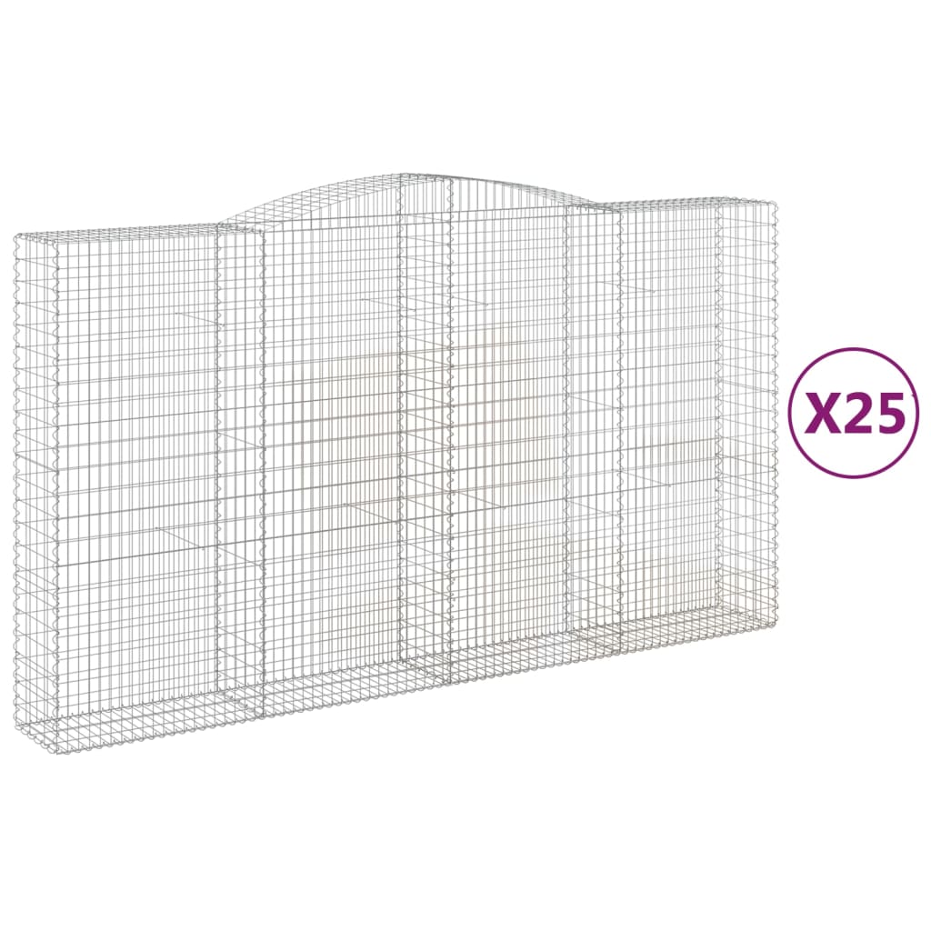 Cesti Gabbioni ad Arco 25 pz 400x50x220/240 cm Ferro Zincato