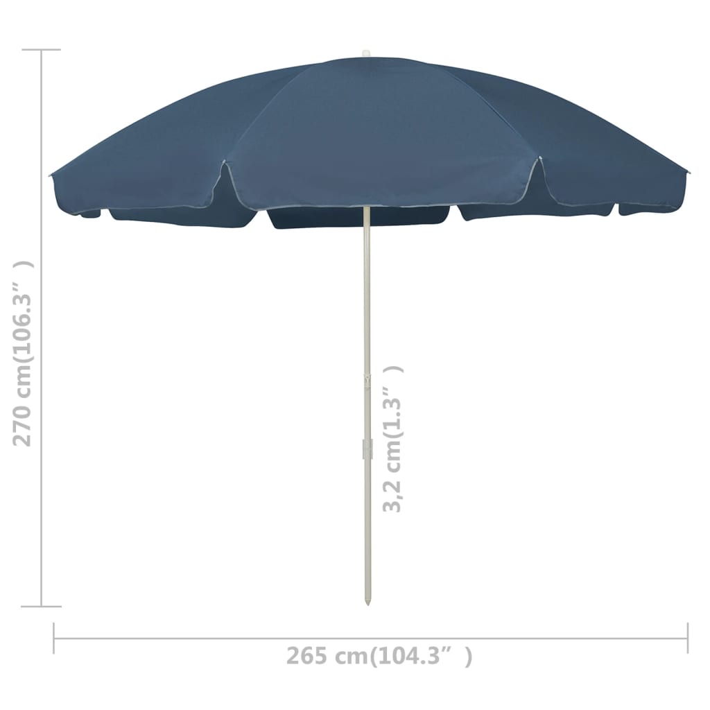 Ombrellone da Spiaggia Blu 300 cm
