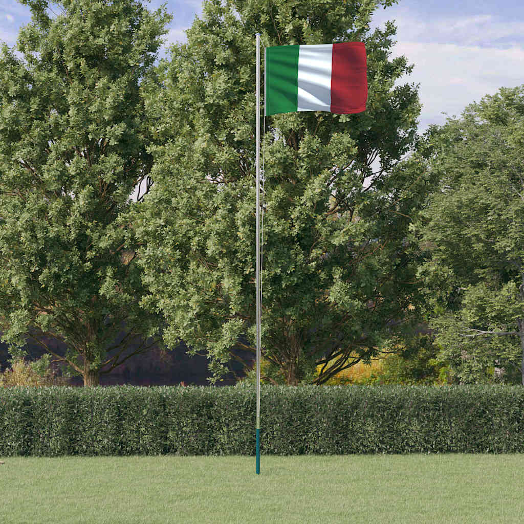 Asta e Bandiera Italia 6,08 m Alluminio