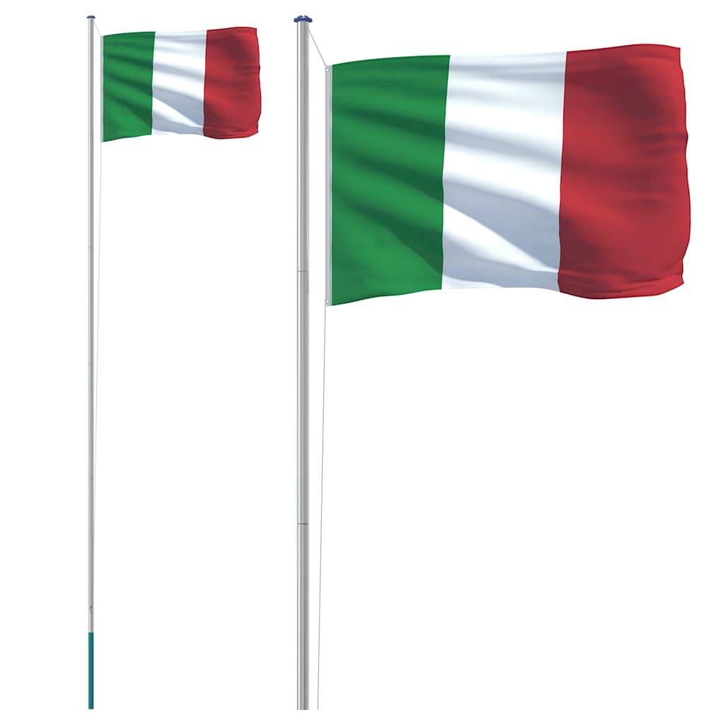Asta e Bandiera Italia 6,08 m Alluminio