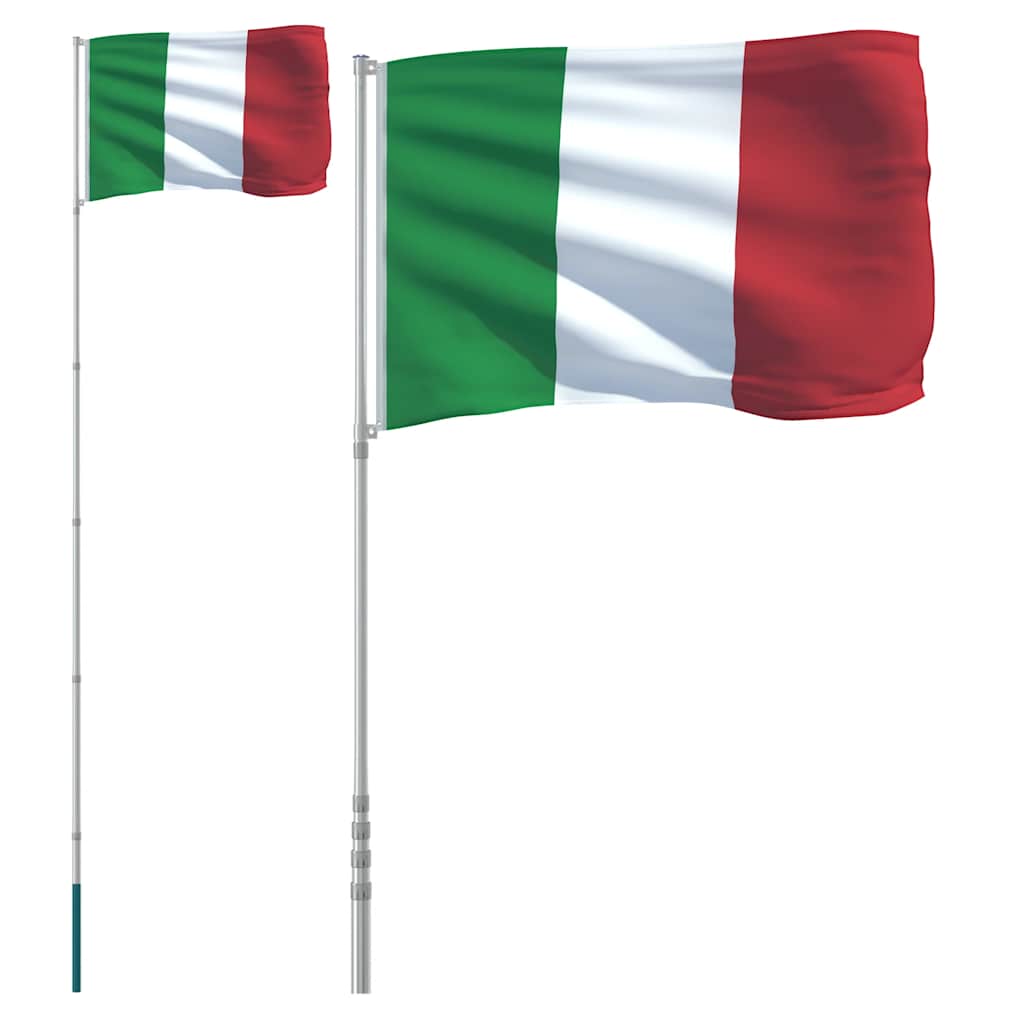Asta e Bandiera Italia 5,5 m Alluminio