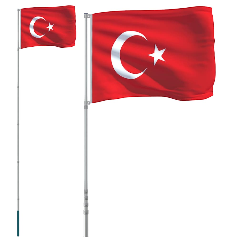 Asta e Bandiera Turchia 5,5 m Alluminio