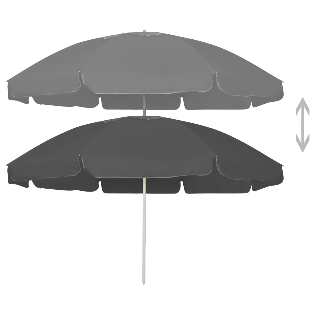 Ombrellone da Spiaggia Antracite 240 cm