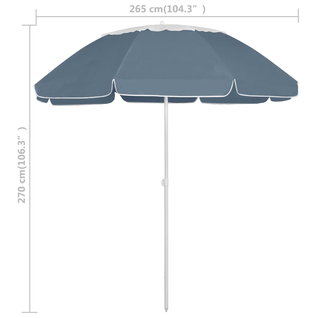 Ombrellone da Spiaggia Blu 300 cm