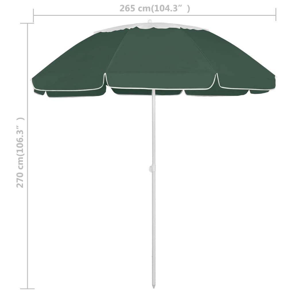 Ombrellone da Spiaggia Verde 300 cm