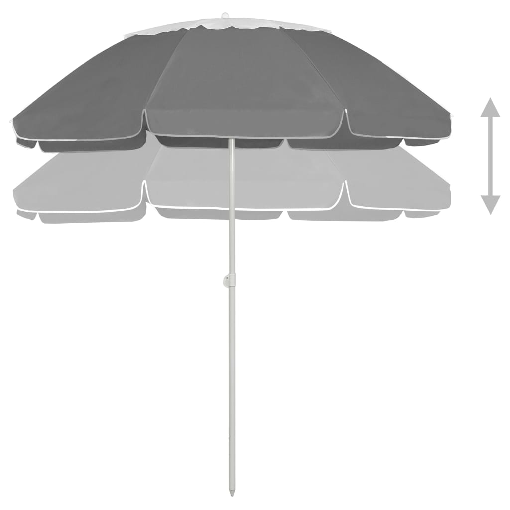 Ombrellone da Spiaggia Antracite 240 cm