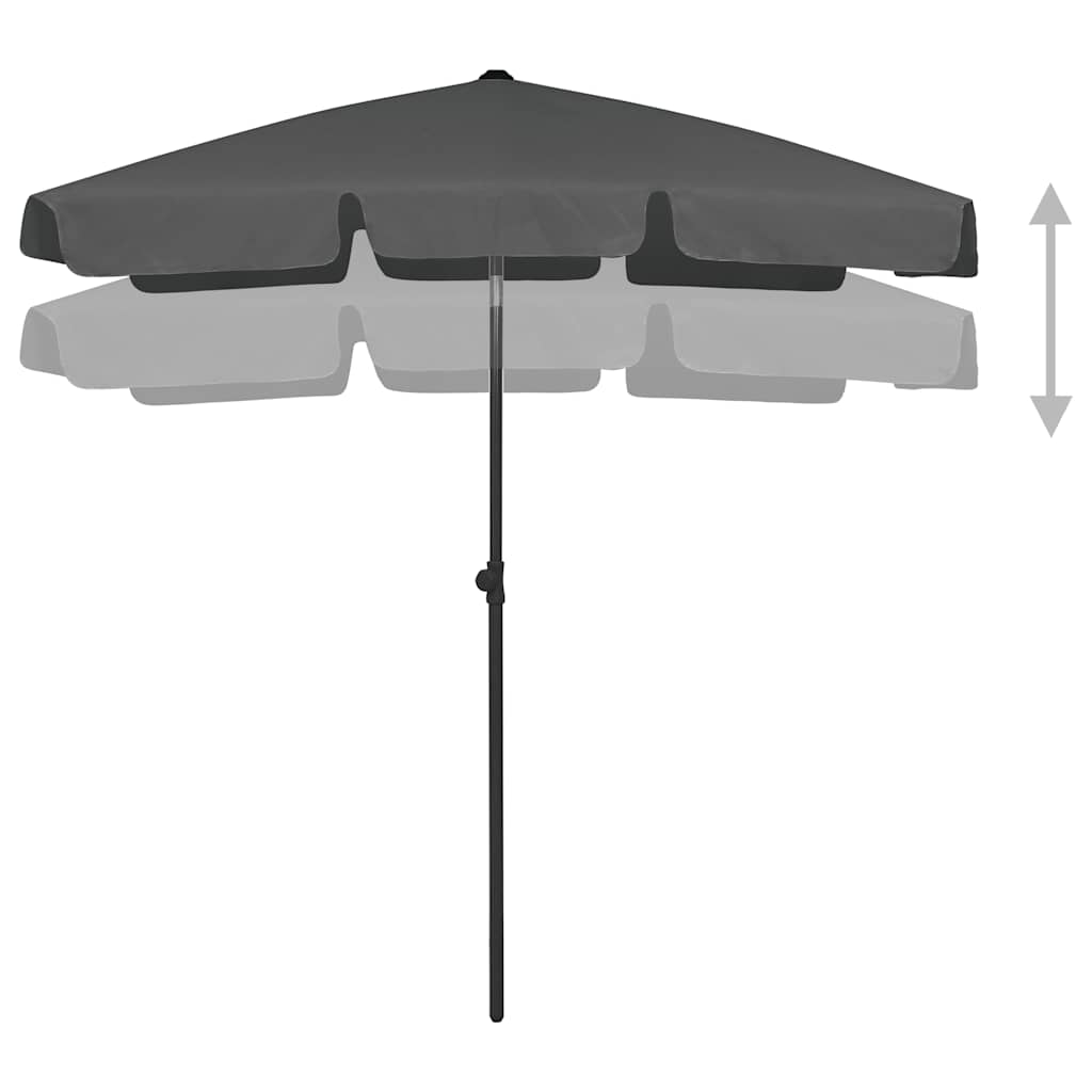 Ombrellone da Spiaggia Antracite 180x120 cm