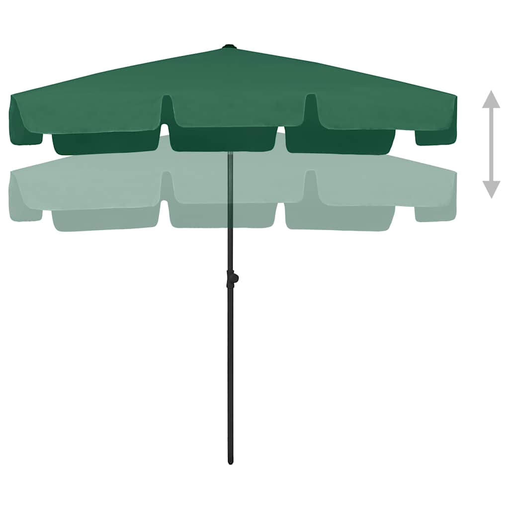 Ombrellone da Spiaggia Verde 200x125 cm