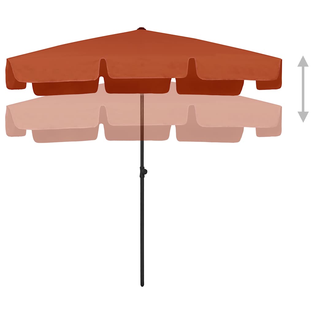 Ombrellone da Spiaggia Terracotta 200x125 cm