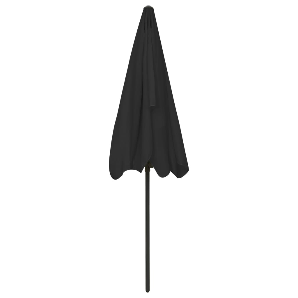 Ombrellone da Spiaggia Nero 200x125 cm