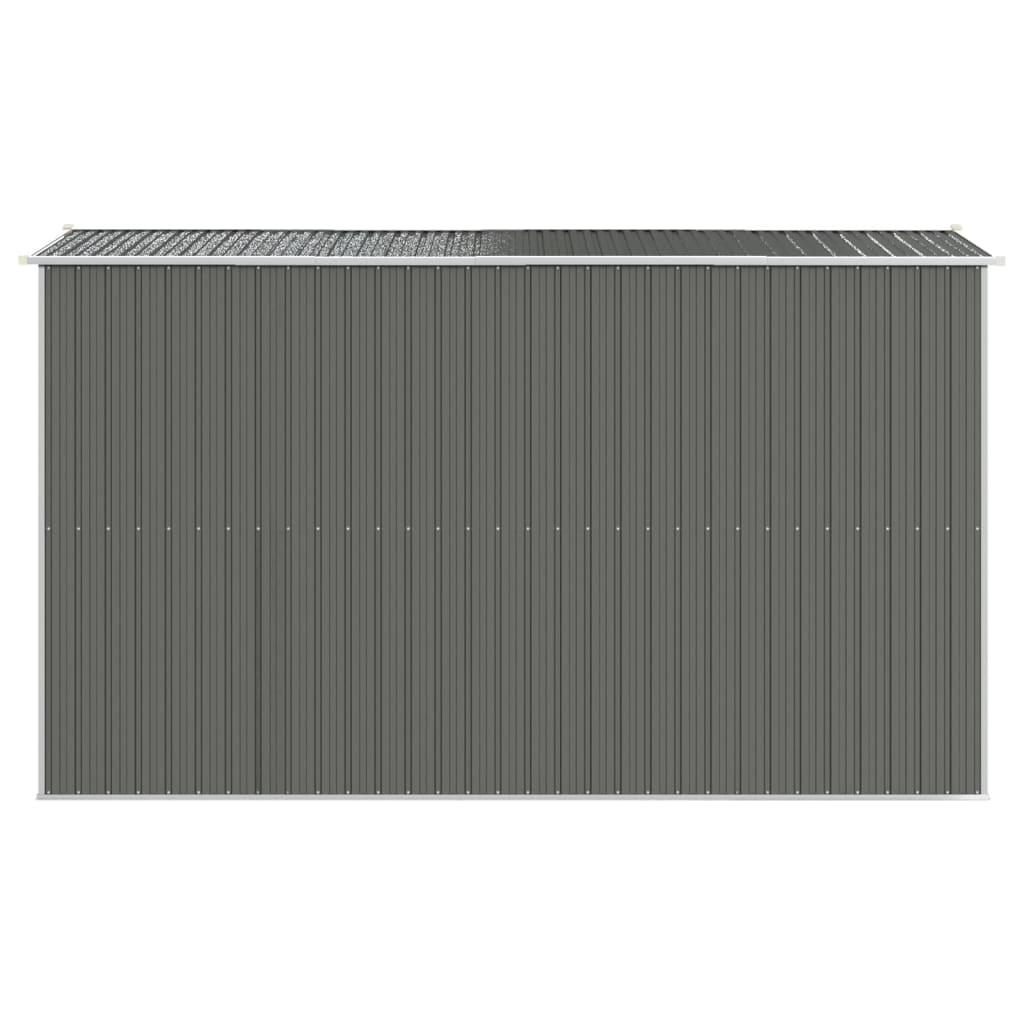 Capanno da Giardino Grigio Chiaro 192x357x223cm Acciaio Zincato