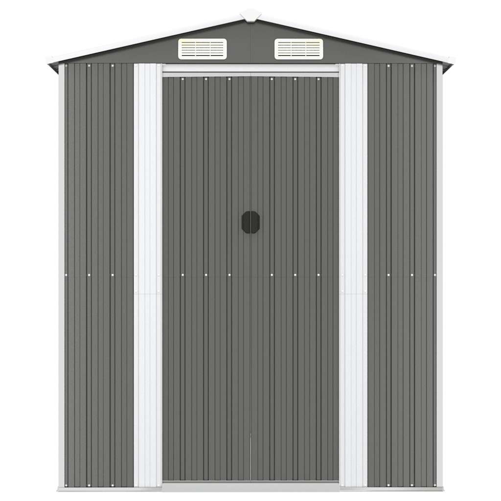 Capanno da Giardino Grigio Chiaro 192x440x223cm Acciaio Zincato