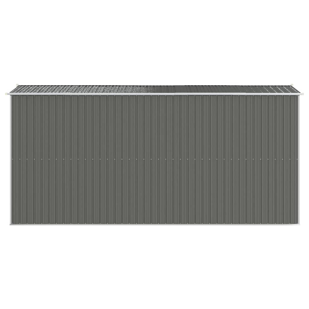 Capanno da Giardino Grigio Chiaro 192x440x223cm Acciaio Zincato