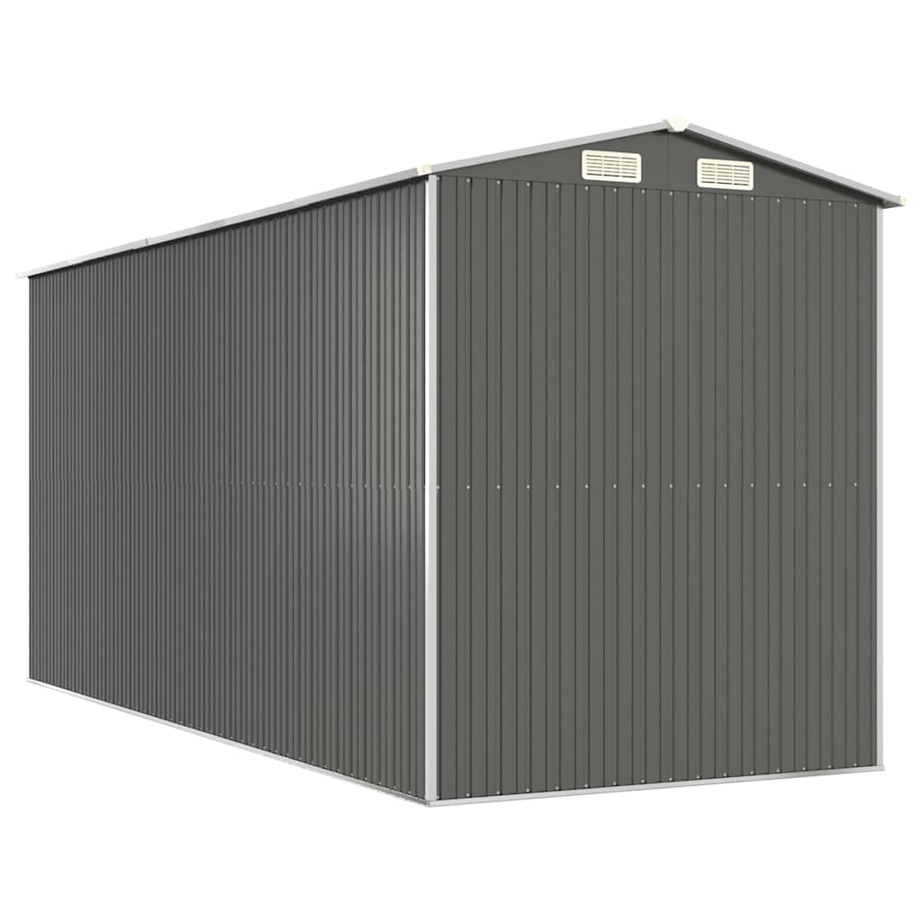 Capanno da Giardino Grigio Chiaro 192x440x223cm Acciaio Zincato