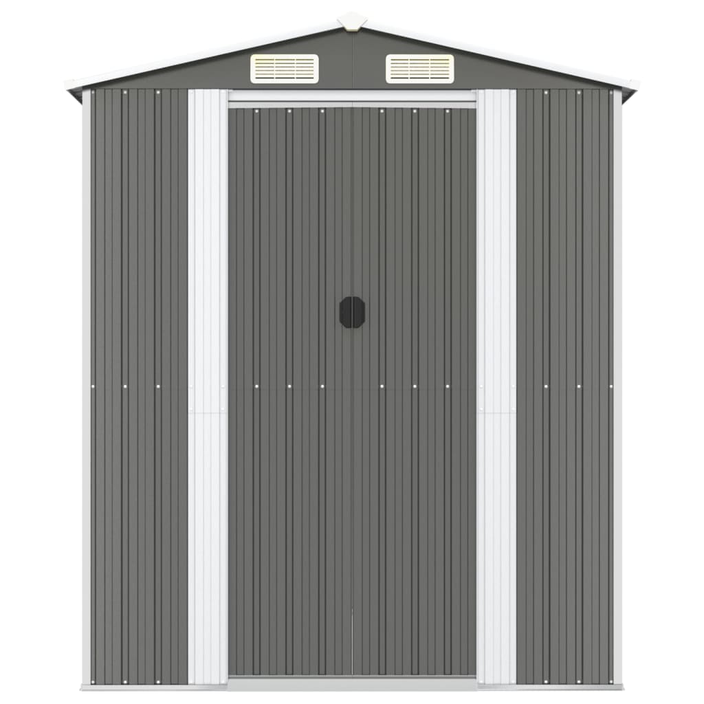Capanno da Giardino Grigio Chiaro 192x938x223cm Acciaio Zincato