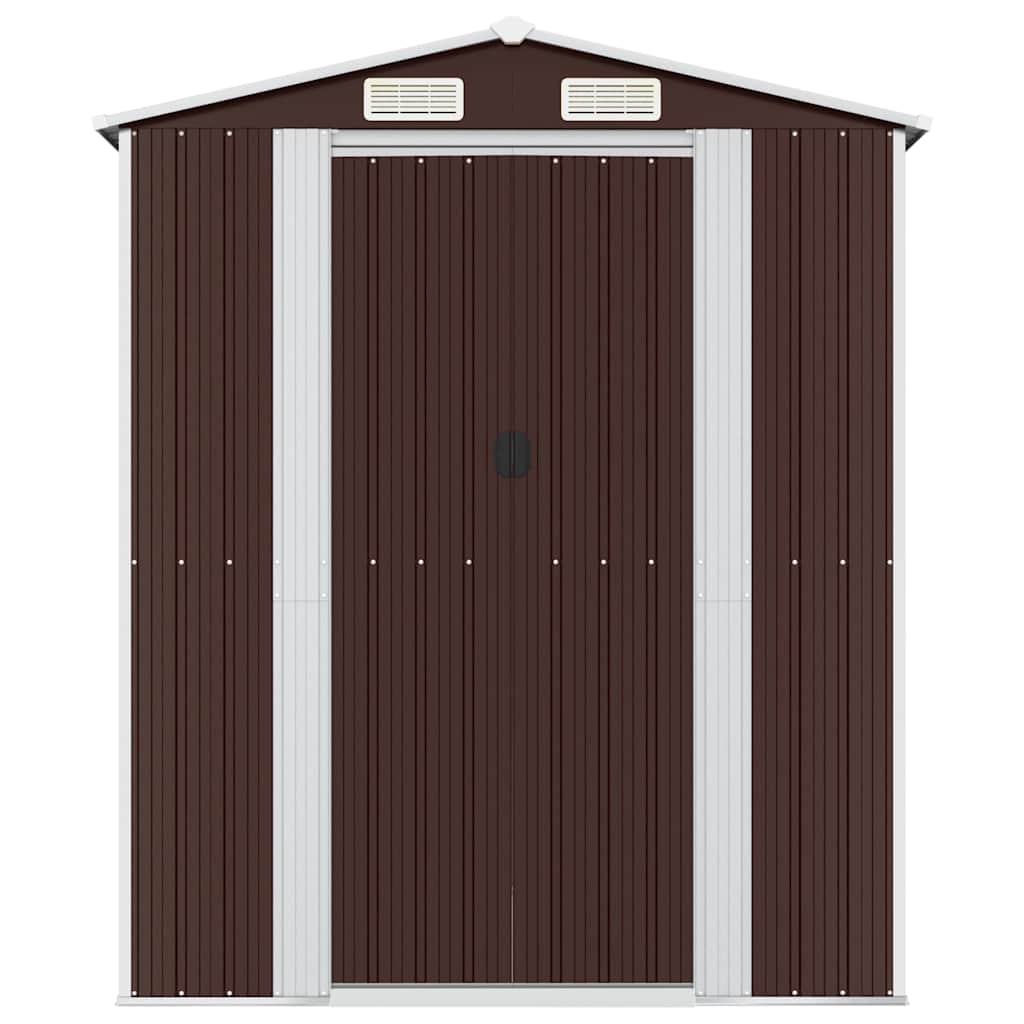 Capanno da Giardino Marrone Scuro 192x440x223cm Acciaio Zincato