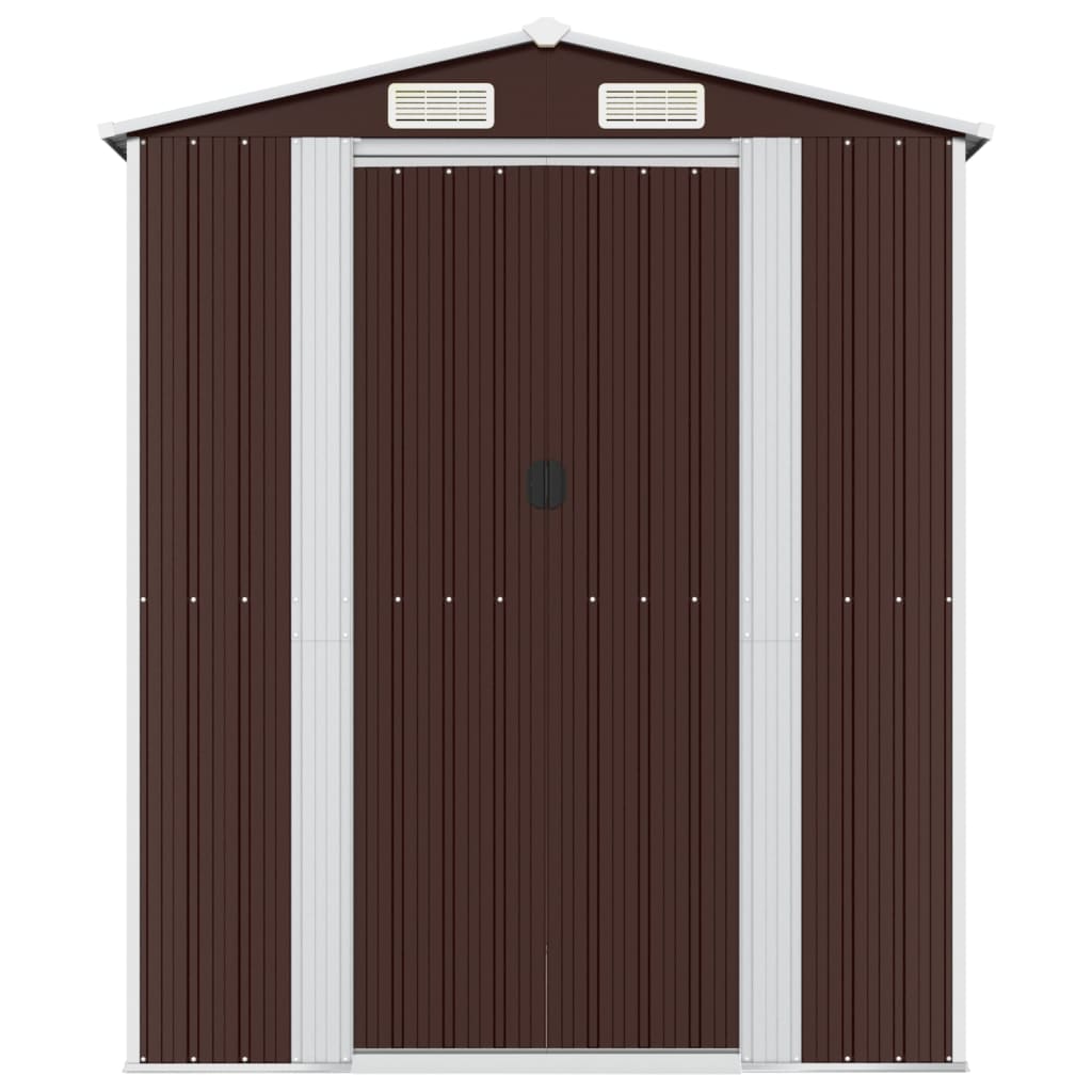 Capanno da Giardino Marrone Scuro 192x606x223cm Acciaio Zincato