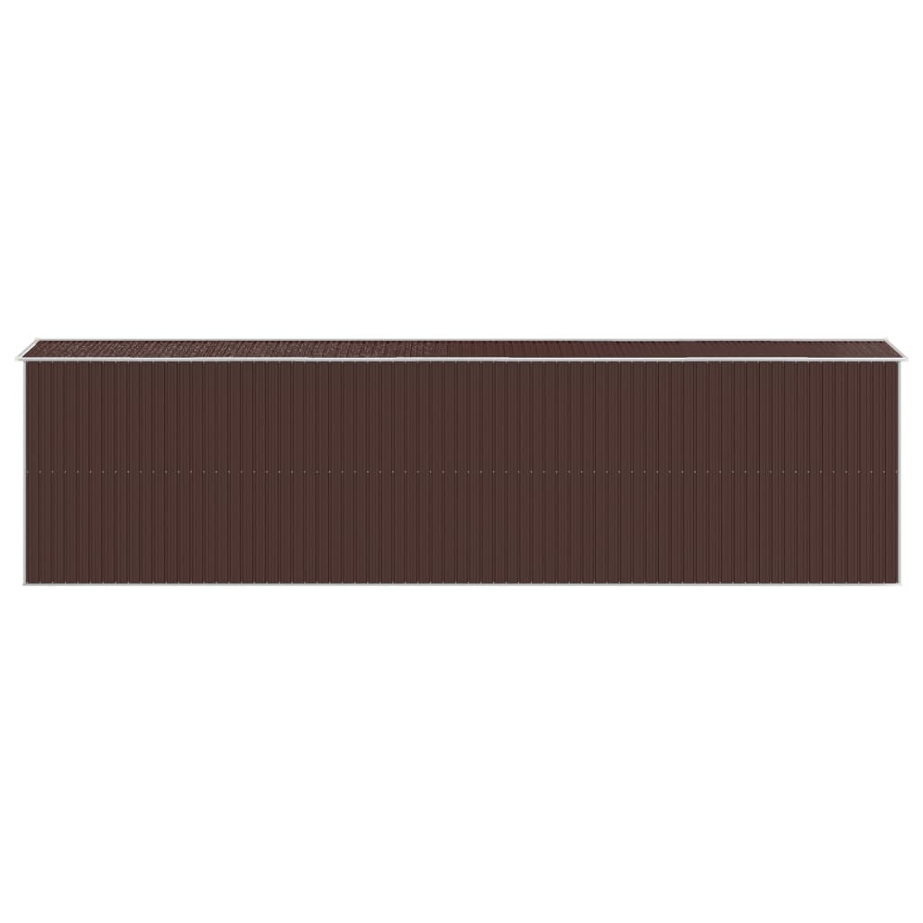 Capanno da Giardino Marrone Scuro 192x772x223cm Acciaio Zincato