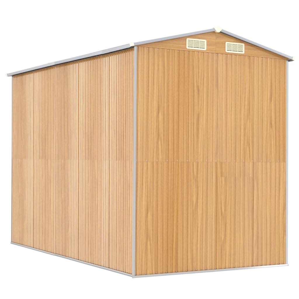 Capanno Giardino Marrone Chiaro 192x274x223 cm Acciaio Zincato
