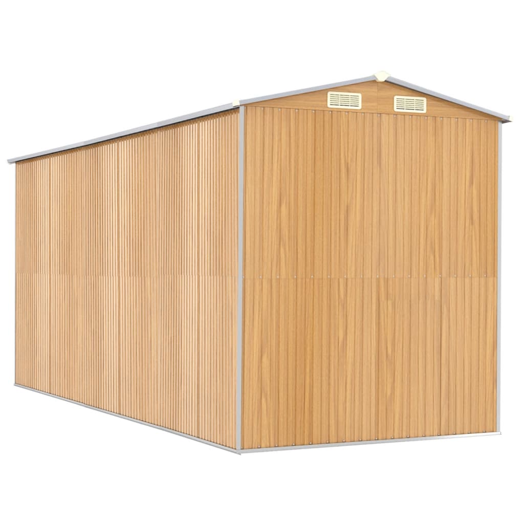 Capanno Giardino Marrone Chiaro 192x440x223 cm Acciaio Zincato