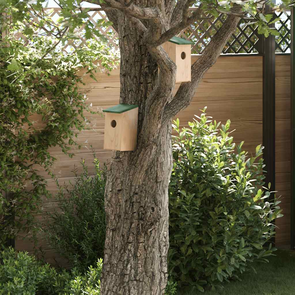 Casette per Uccelli 10 pz in Legno Massello di Abete 12x12x22cm