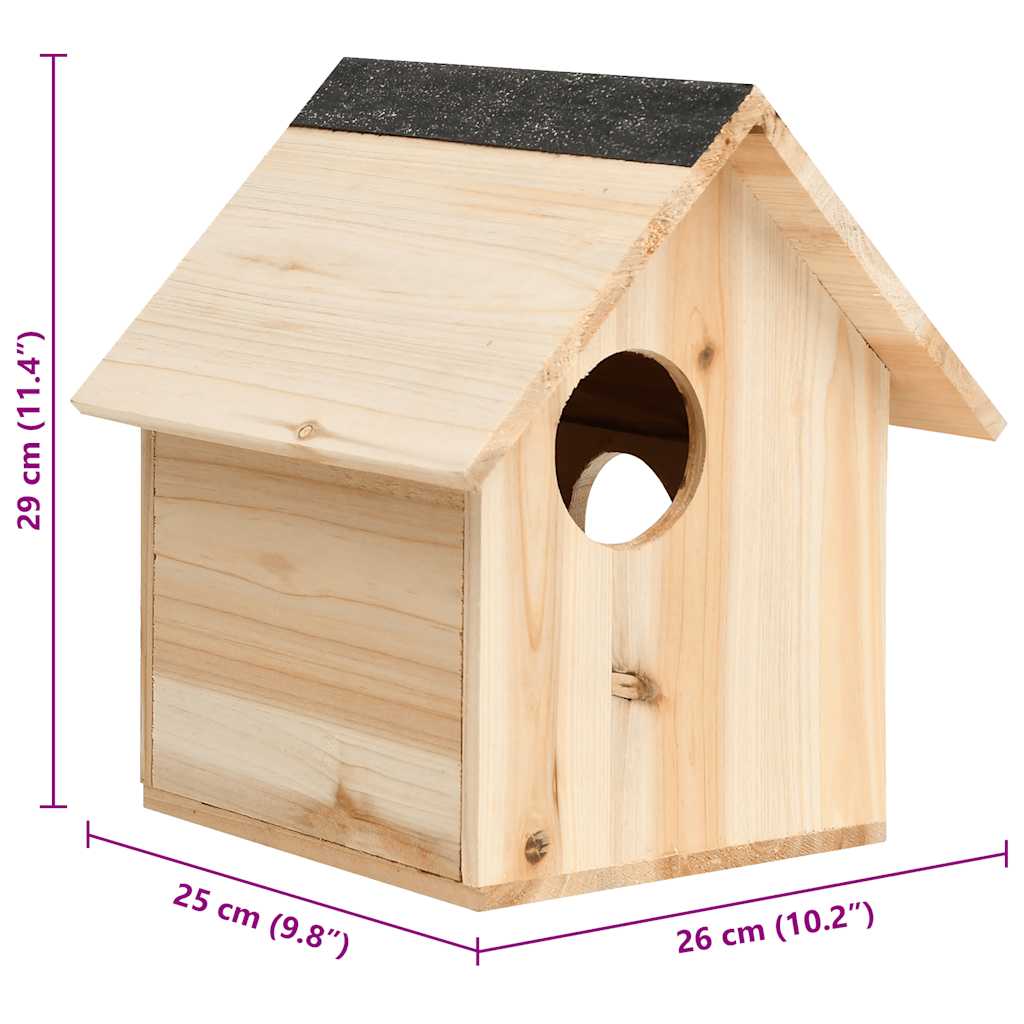 Casetta per Scoiattoli in Legno Massello di Abete 26x25x29 cm