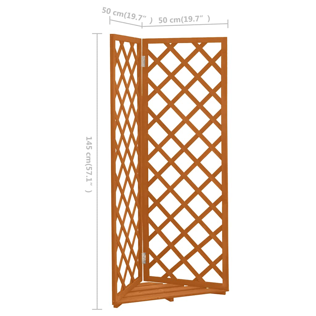Traliccio ad Angolo Arancione 50x50x145 cm in Massello di Abete