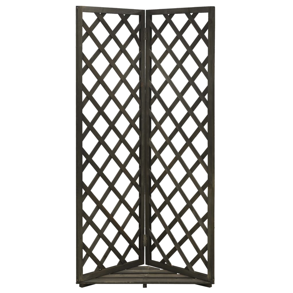 Traliccio ad Angolo Grigio 50x50x145 cm in Massello di Abete