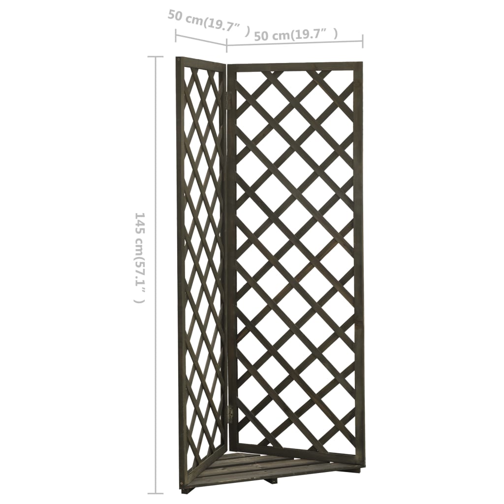 Traliccio ad Angolo Grigio 50x50x145 cm in Massello di Abete