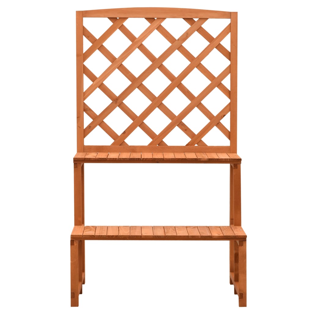 Fioriera con Traliccio Arancione 70x42x120 cm Massello di Abete