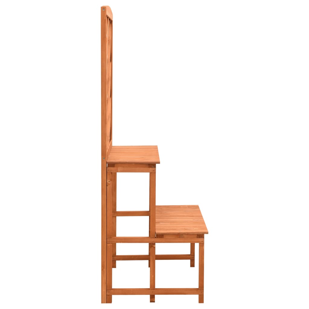 Fioriera con Traliccio Arancione 70x42x120 cm Massello di Abete