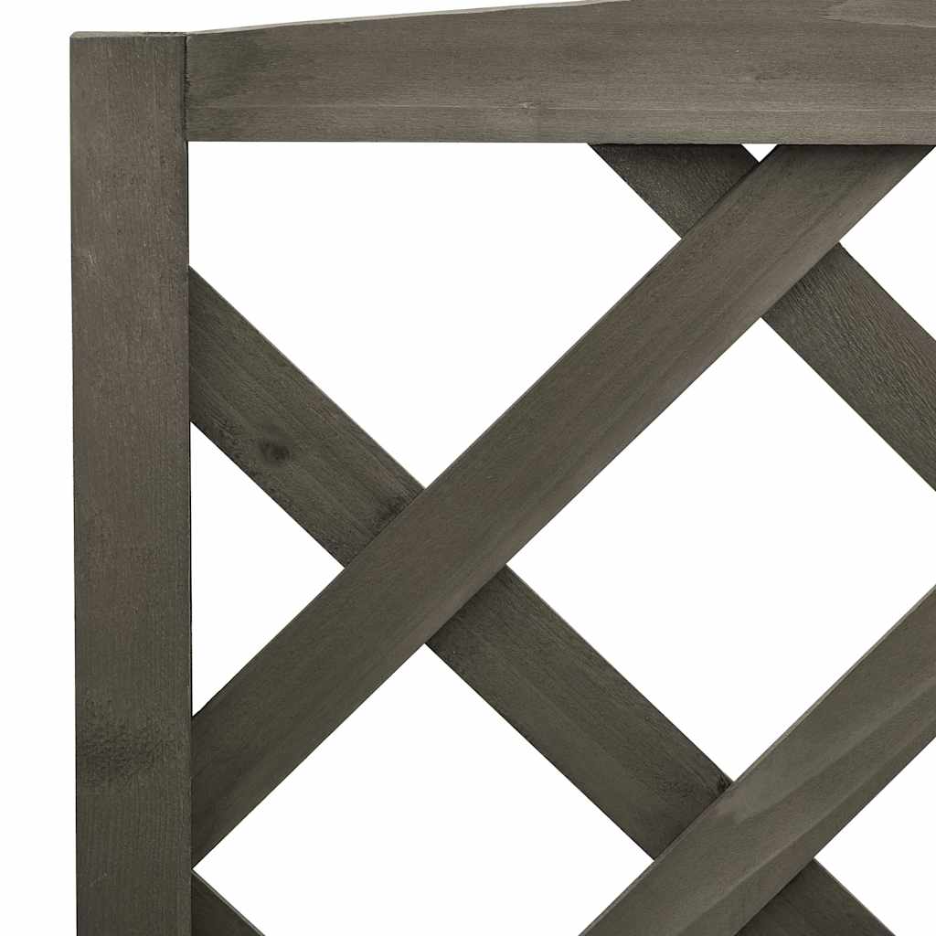 Fioriera con Traliccio Grigio 70x42x120 cm Massello di Abete