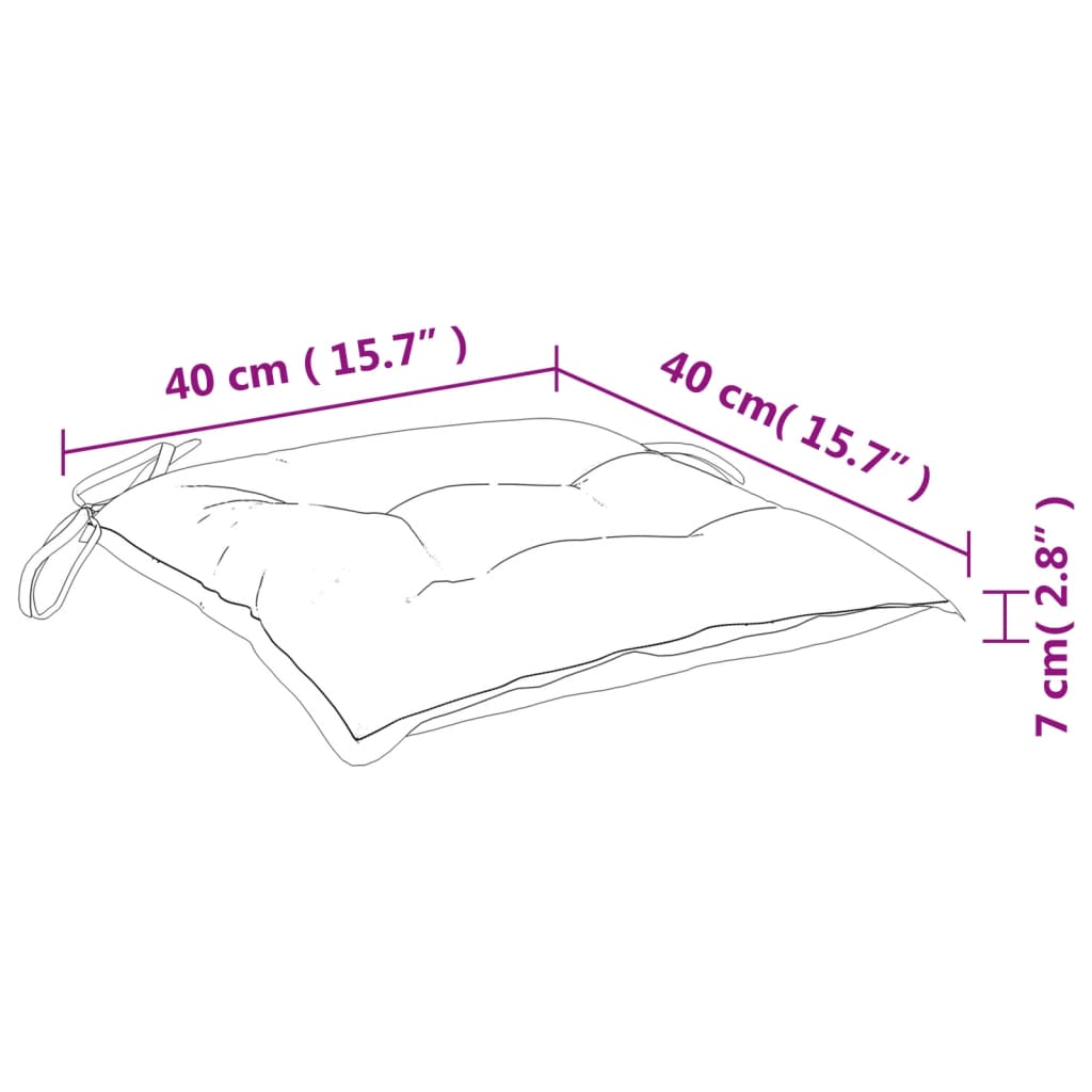 Cuscini per Sedia 4 pz Antracite 40x40x7 cm in Tessuto Oxford
