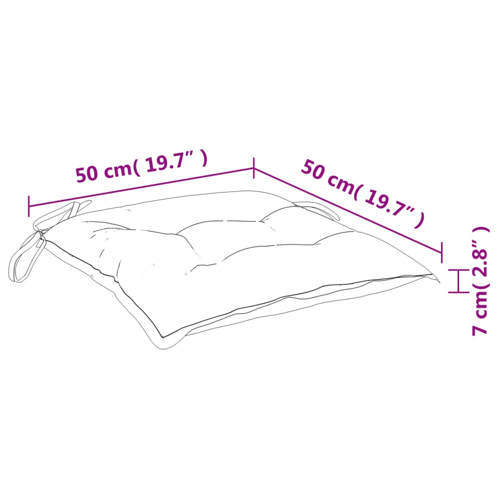 Cuscini per Sedia 2 pz Verdi 50x50x7 cm Tessuto Oxford