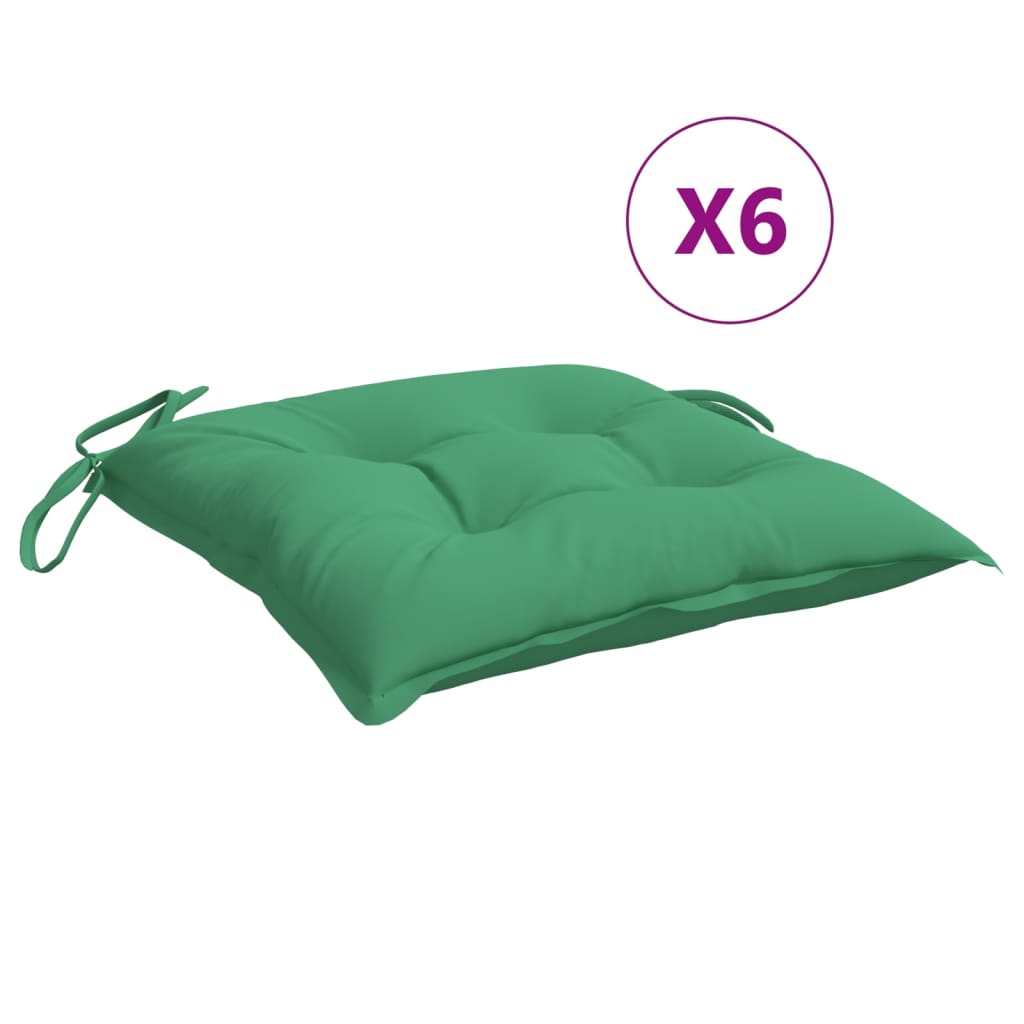 Cuscini per Sedia 6 pz Verdi 50x50x7 cm Tessuto Oxford