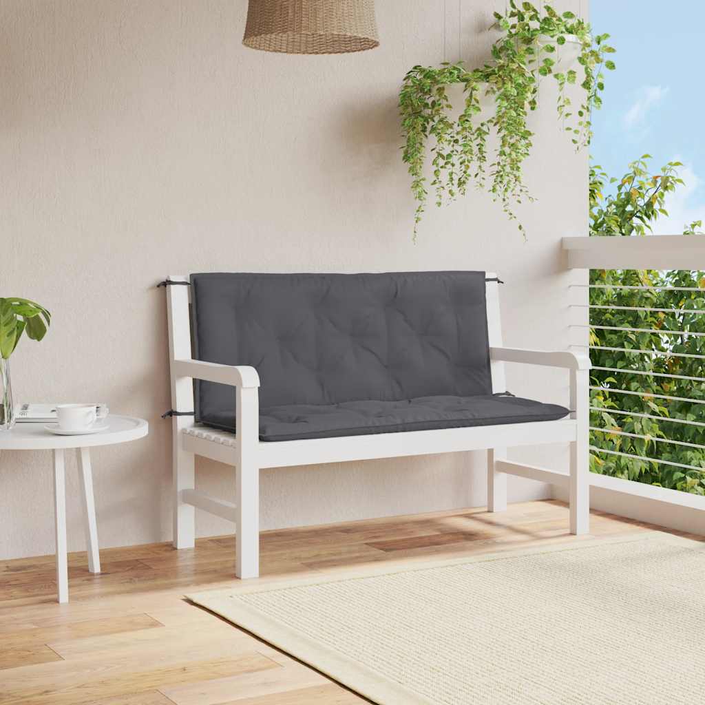 Cuscino per Panca Antracite 120x(50+50)x7cm in Tessuto Oxford
