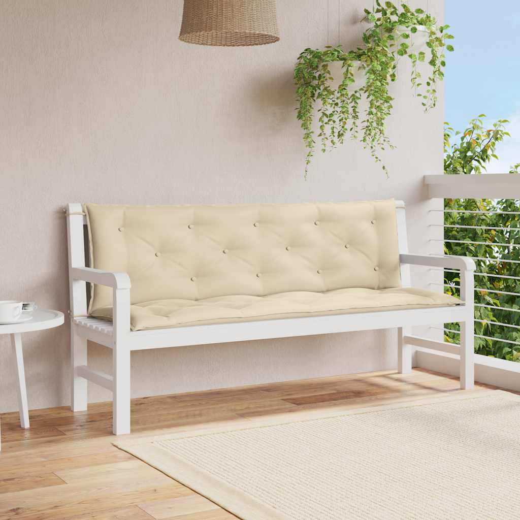 Cuscini Panca da Giardino 2pz Beige 150x50x7 cm Tessuto Oxford