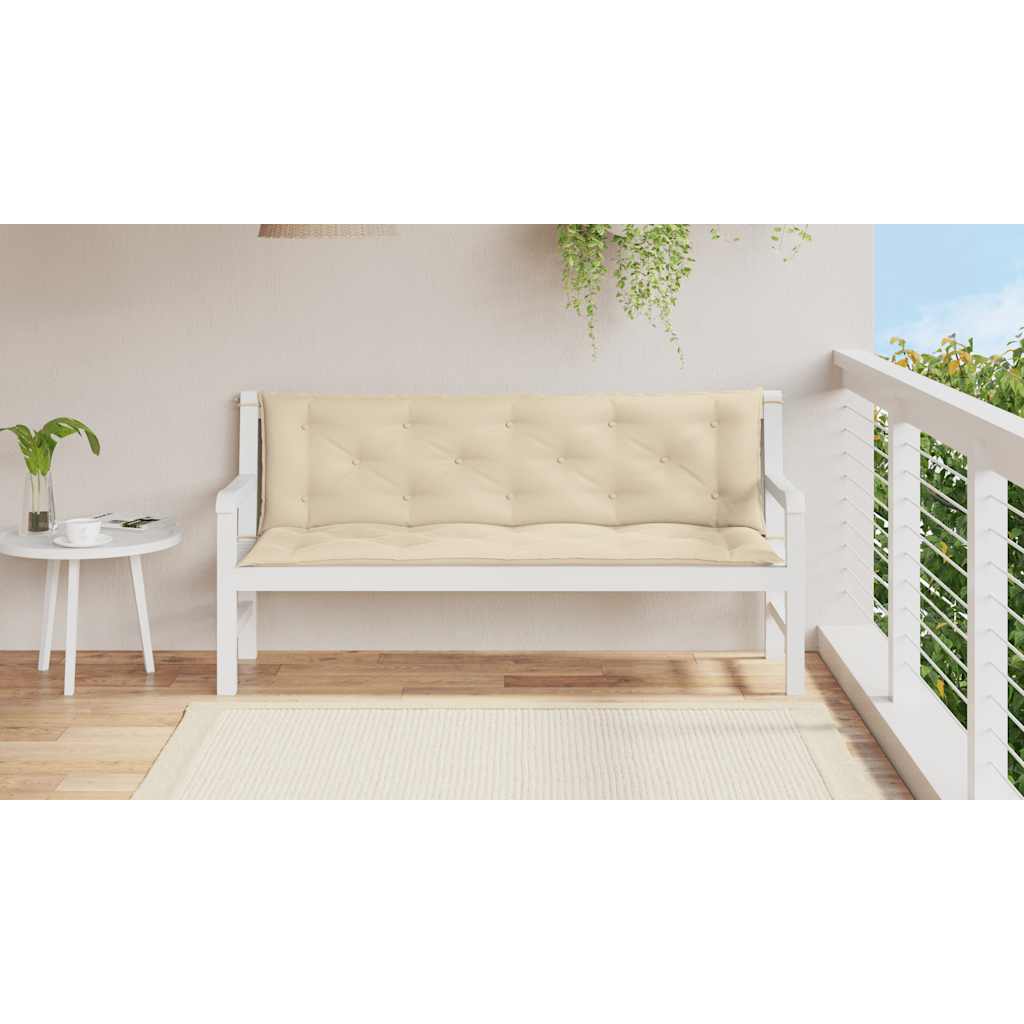 Cuscini Panca da Giardino 2pz Beige 150x50x7 cm Tessuto Oxford