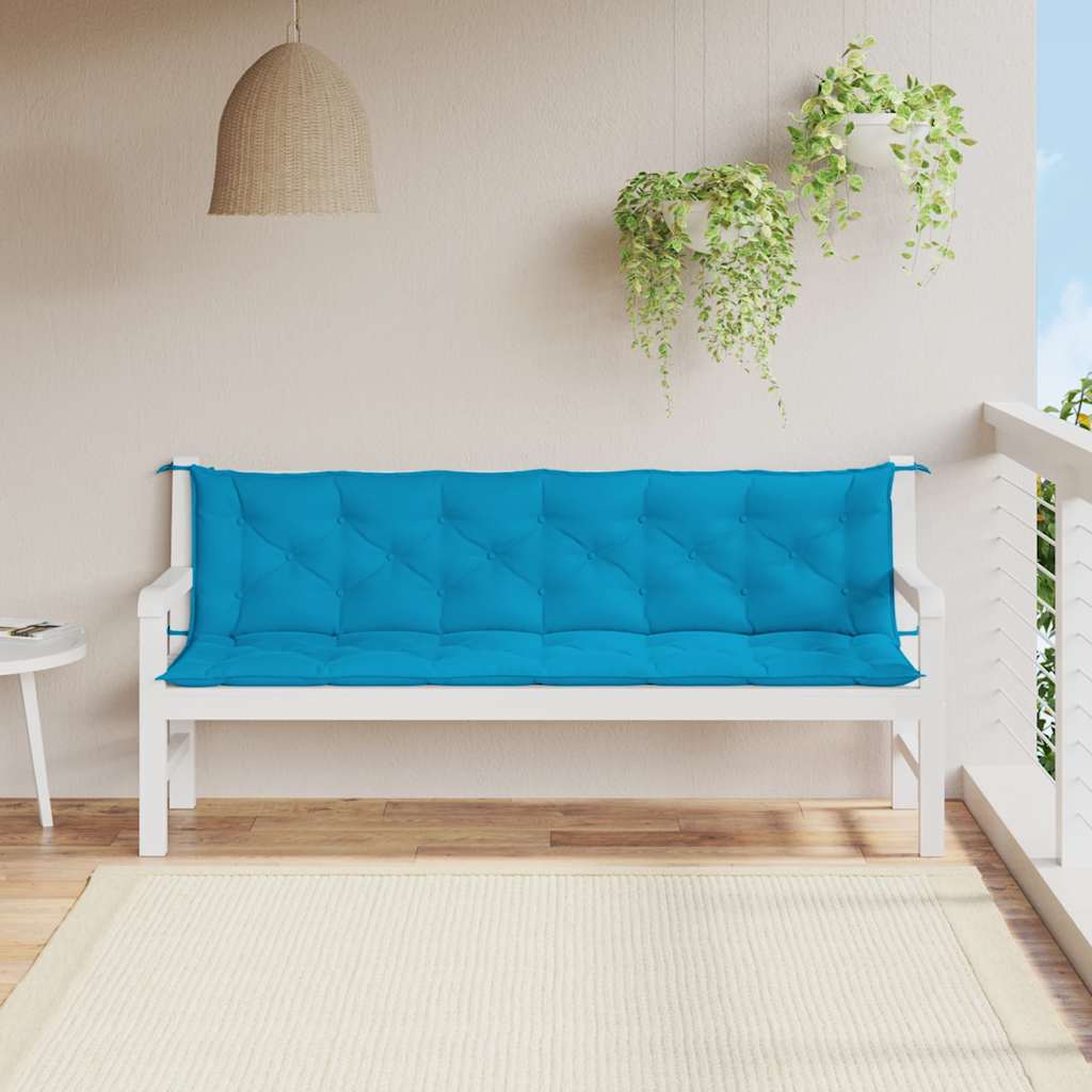 Cuscini per Panca 2 pz Azzurri 200x50x7 cm in Tessuto Oxford