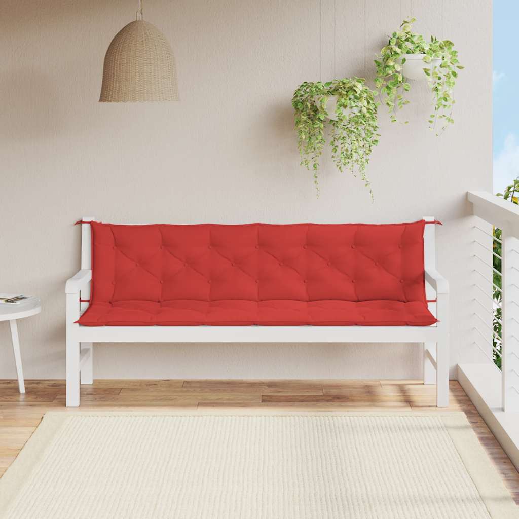 Cuscini per Panca 2 pz Rossi 200x50x7 cm in Tessuto Oxford