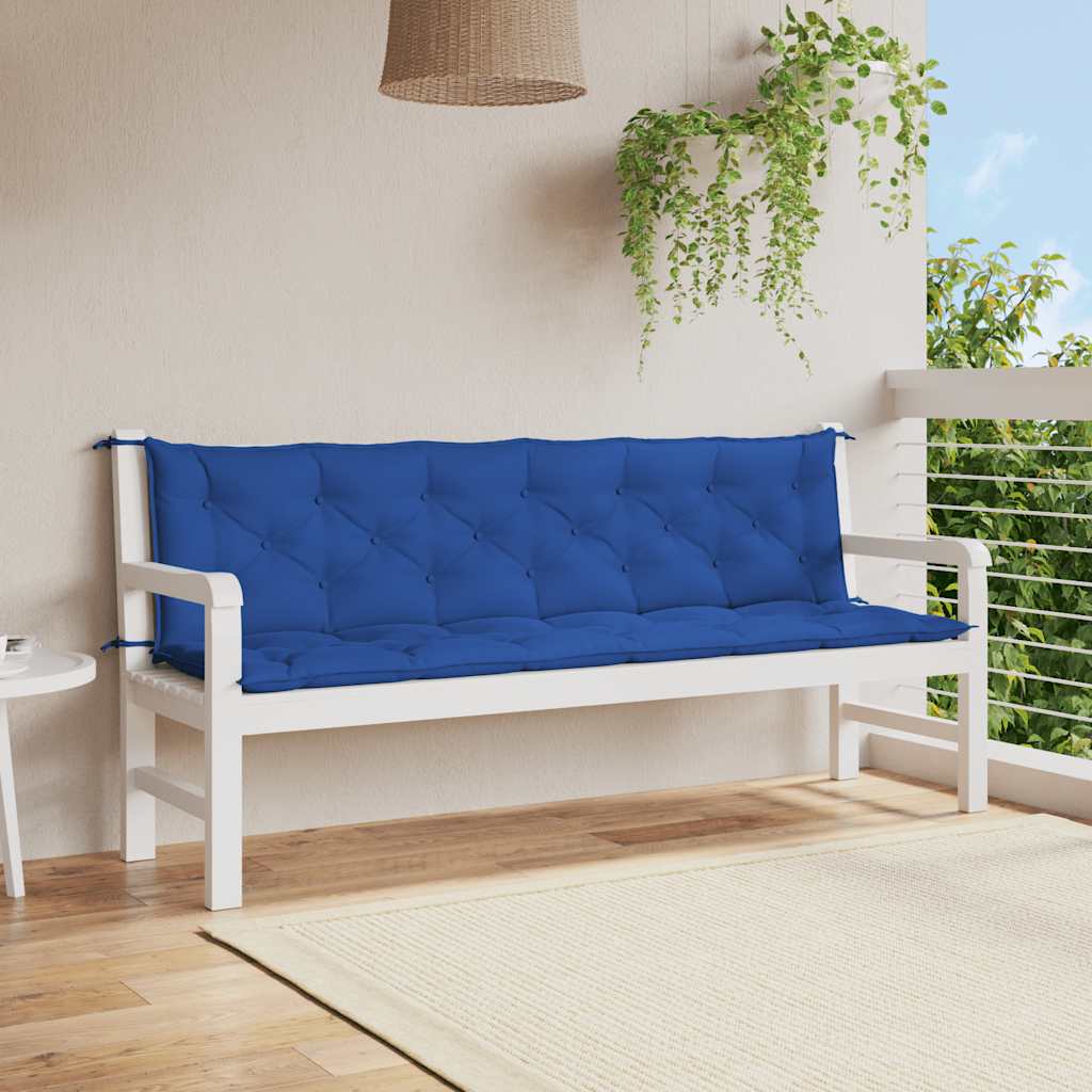 Cuscino per Panca Blu 200x(50+50)x7 cm in Tessuto Oxford