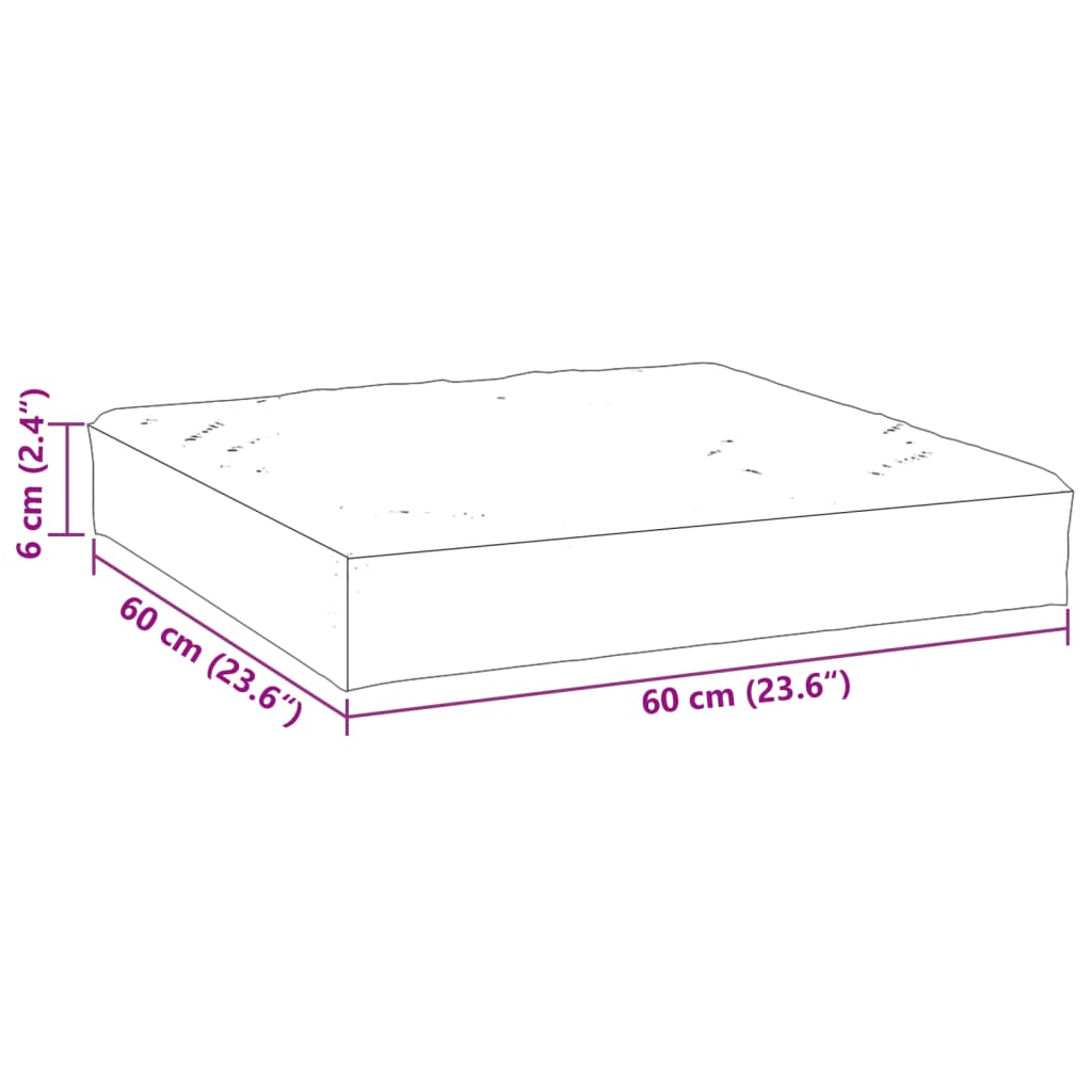 Cuscino per Pallet Crema 60x60x6 cm in Tessuto
