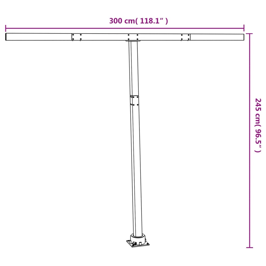Set Pali per Tenda da Sole Bianco 300x245 cm Ferro