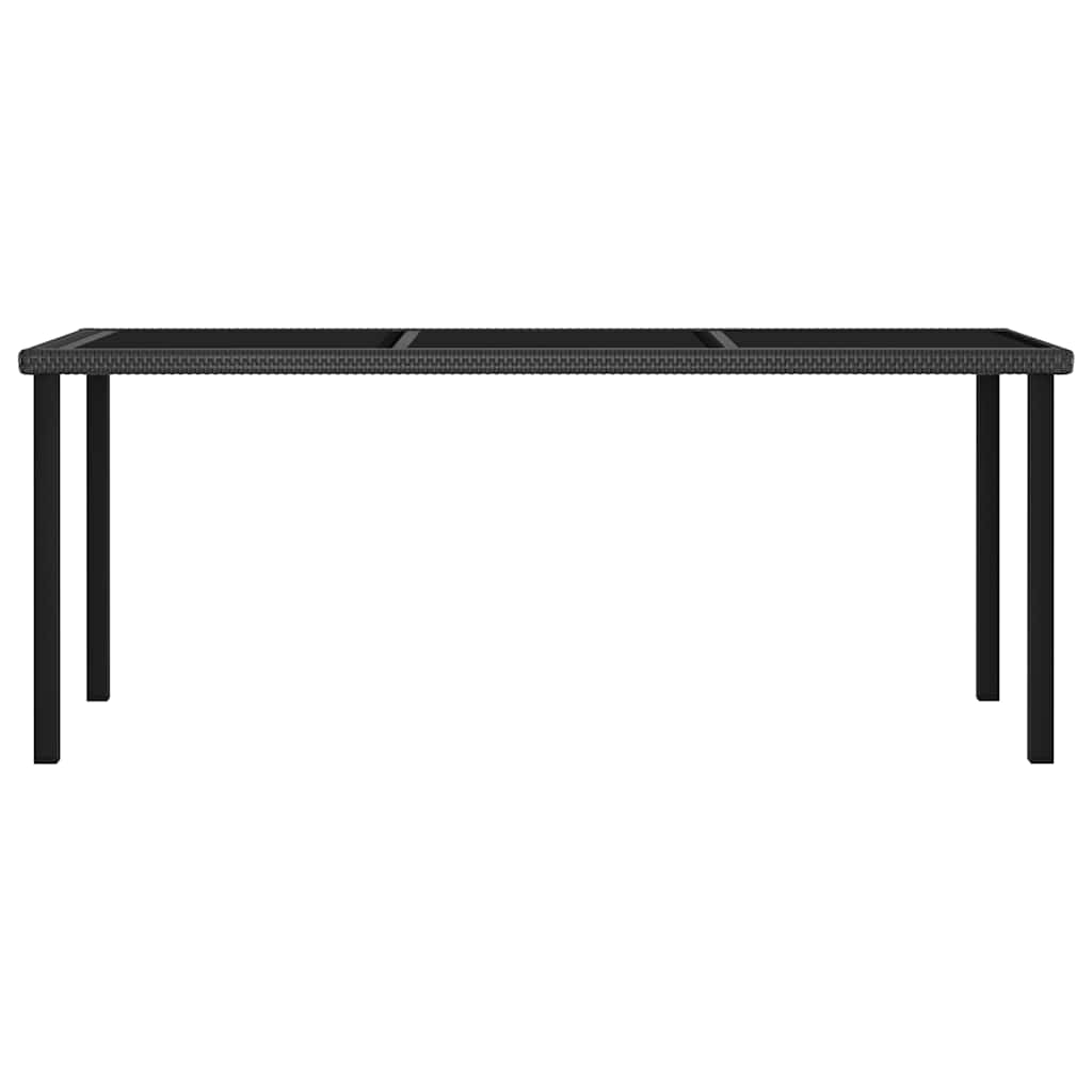 Tavolo da Pranzo da Giardino Nero 180x70x73 cm in Polyrattan