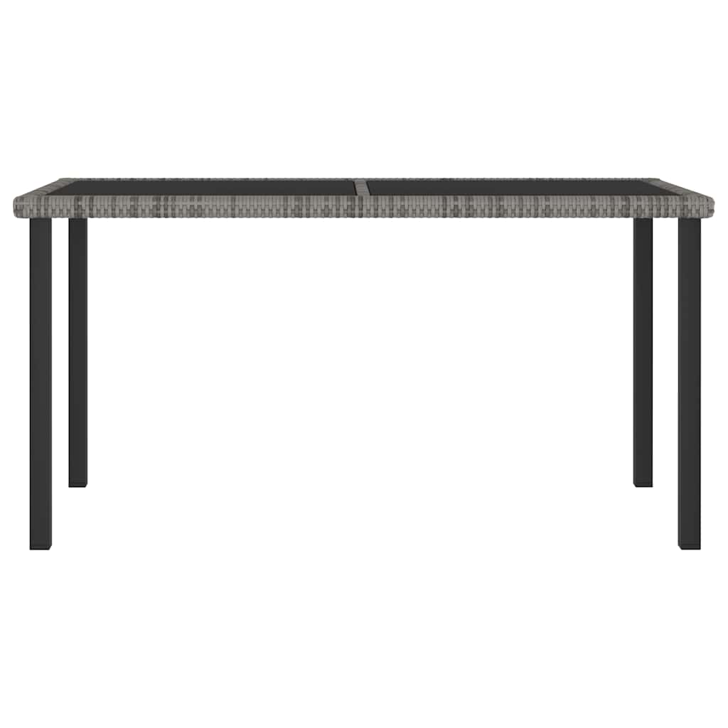 Tavolo da Pranzo da Giardino Grigio 140x70x73 cm in Polyrattan