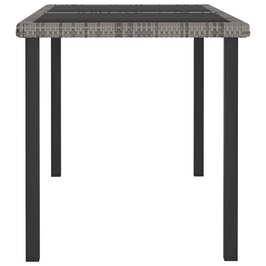 Tavolo da Pranzo da Giardino Grigio 140x70x73 cm in Polyrattan