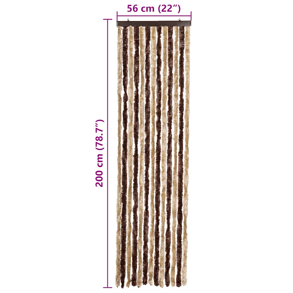 Zanzariera Beige e Marrone Chiaro 56x200cm Ciniglia