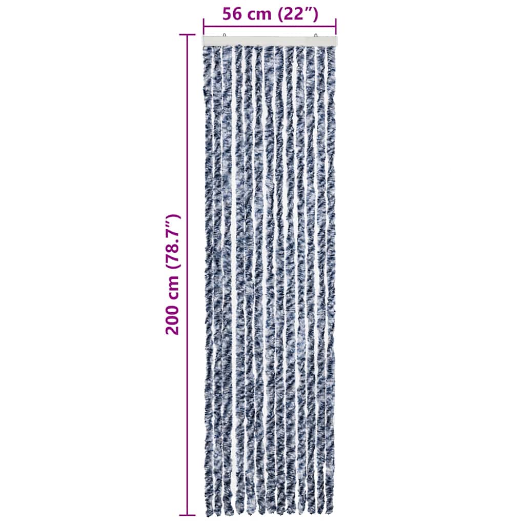 Zanzariera Blu e Bianco 56x200 cm Ciniglia