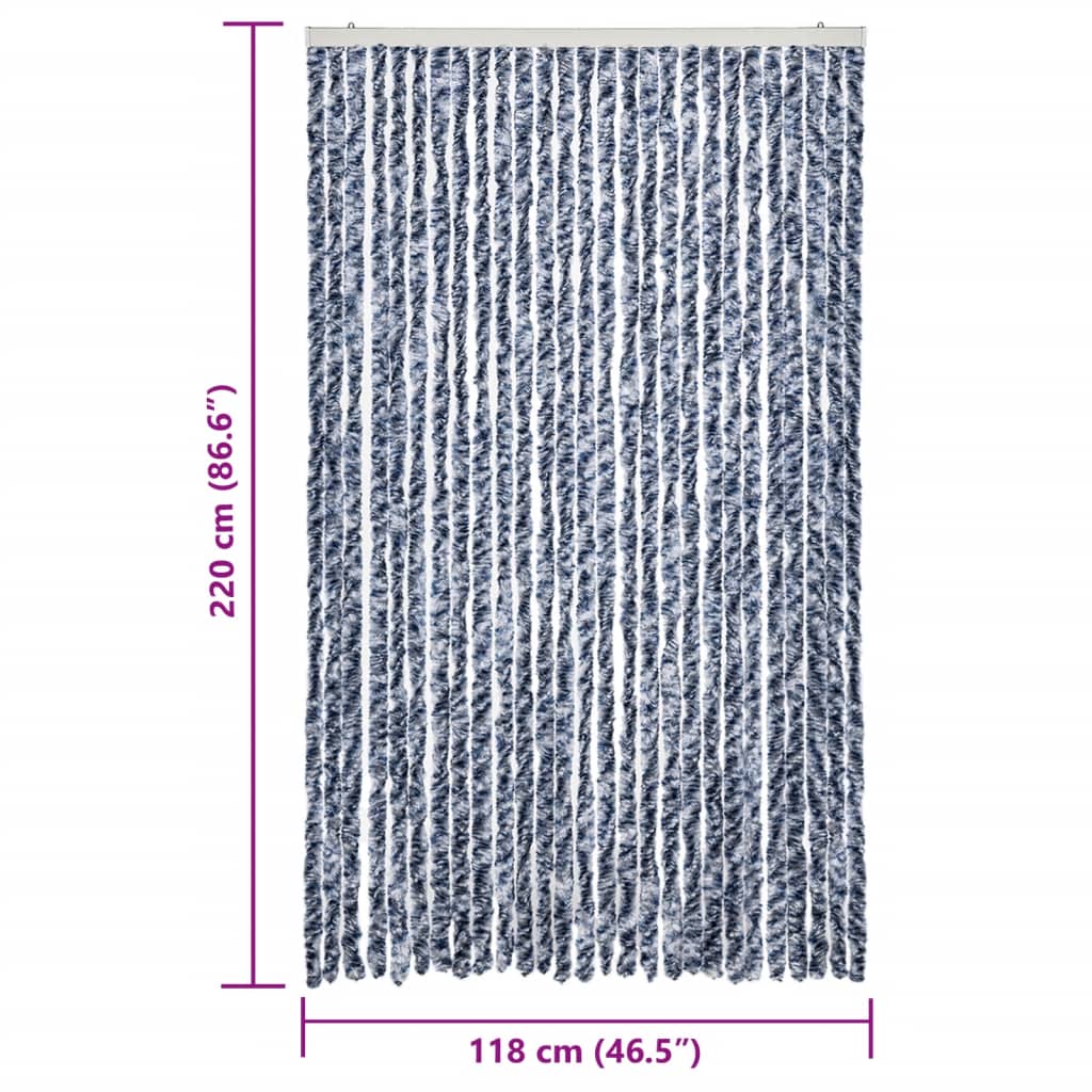 Zanzariera Blu e Bianco 118x220 cm Ciniglia